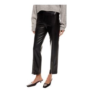 Derek Lam Black Leather Pants with Zippered Ankles
